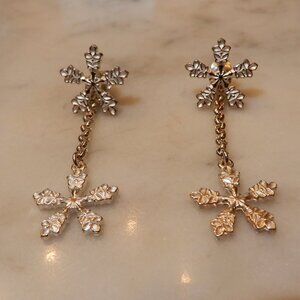 Silver Stud/Dangle Snowflake Earrings